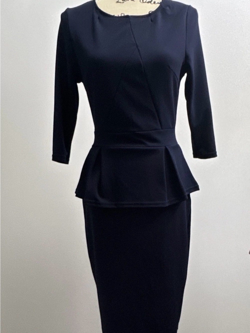 Women's Navy Wedding Dress - Elegant Sheath Style